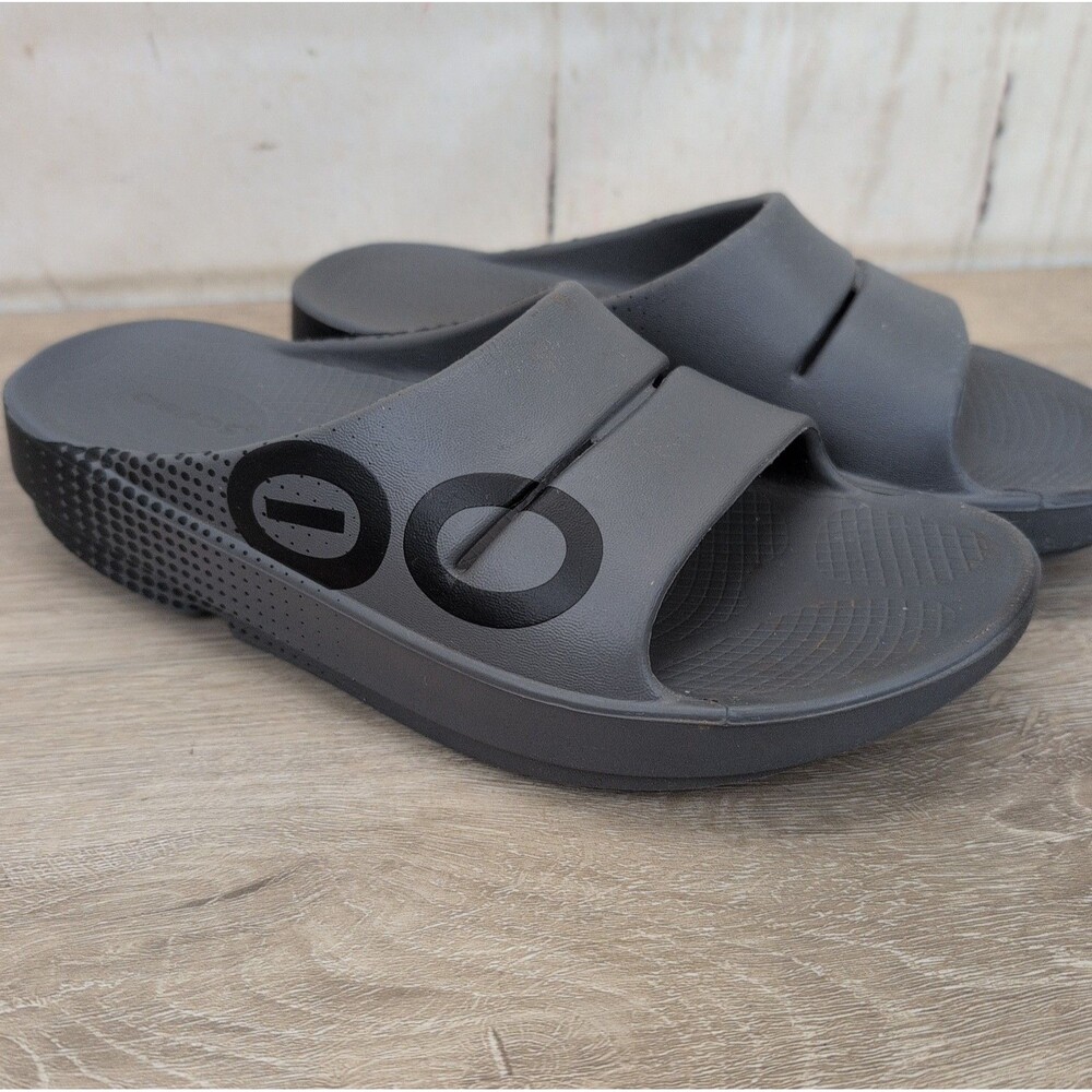 OOFOS Ooahh Slides Men's 6 Women's 8 EU 39 Sport Gray Recovery Comfort Sandals